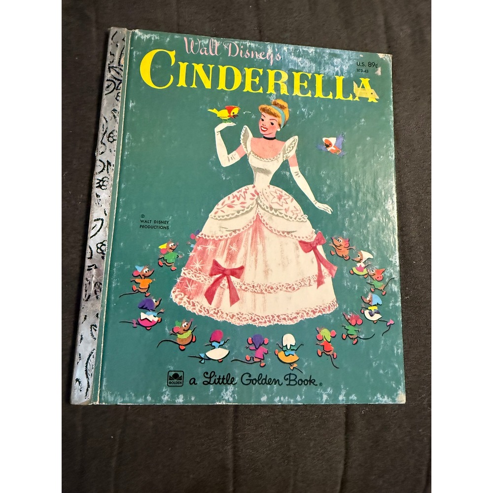 Walt Disney Cinderella Little Golden Book Vintage 103-43 Collectible Childrens